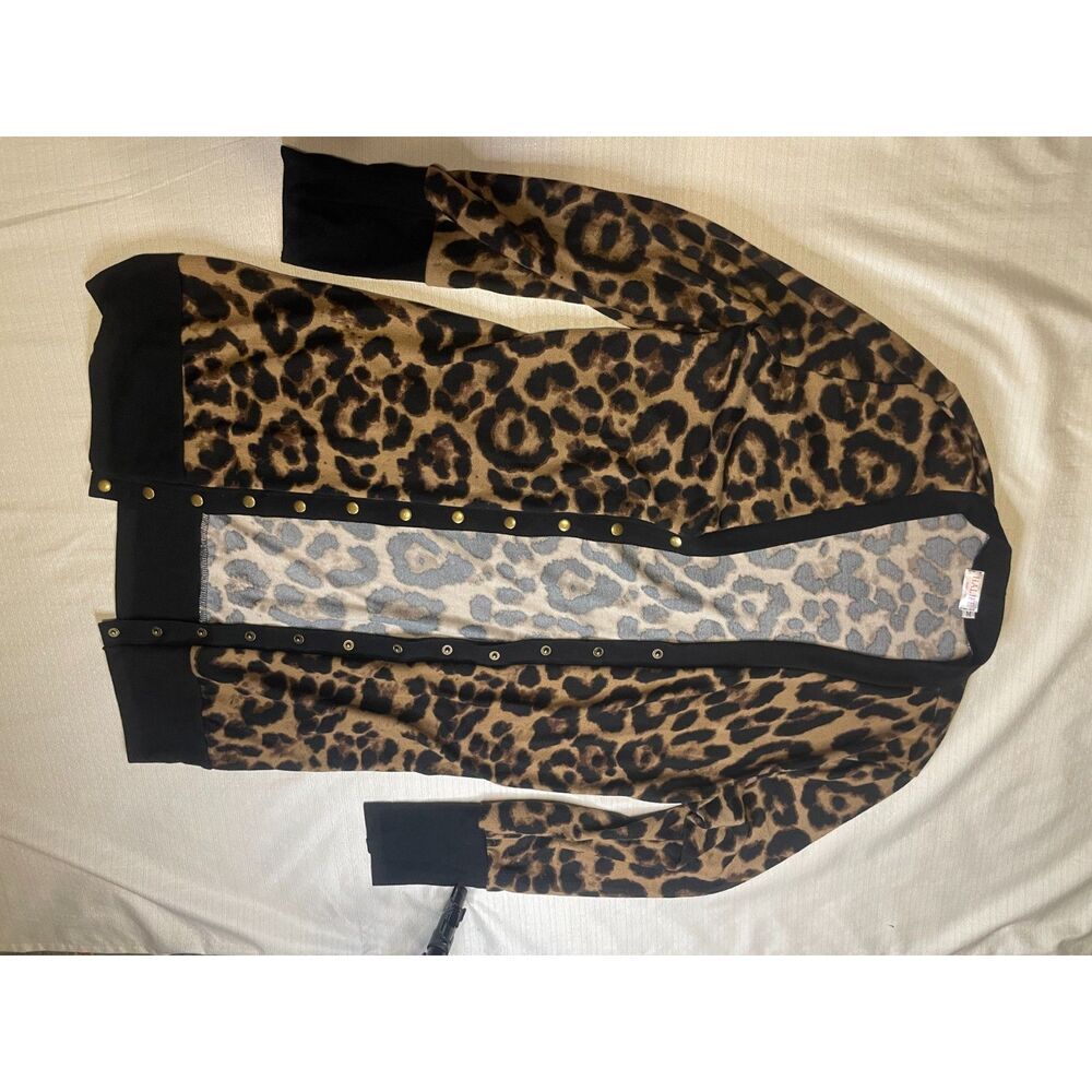 Leopard print long-line cardigan